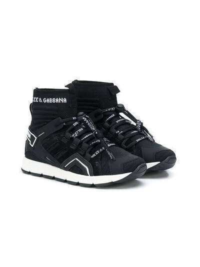 Dolce & Gabbana Kids слипоны на шнуровке с носочной вставкой DA0774AA908