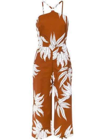 Andrea Marques fern print jumpsuit MACACAOCROPPEDCARGOLA
