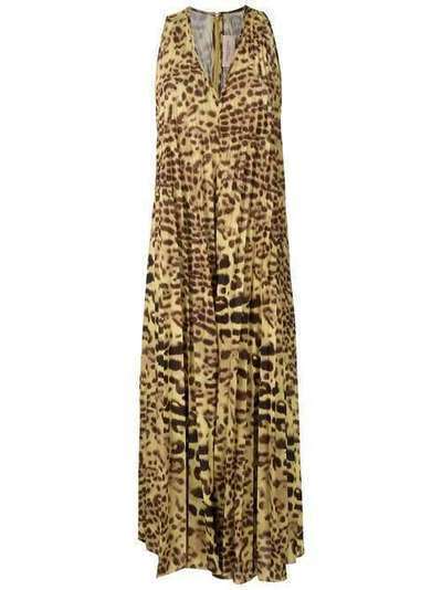 Adriana Degreas платье с плиссировкой и леопардовым принтом MCLG0050V20