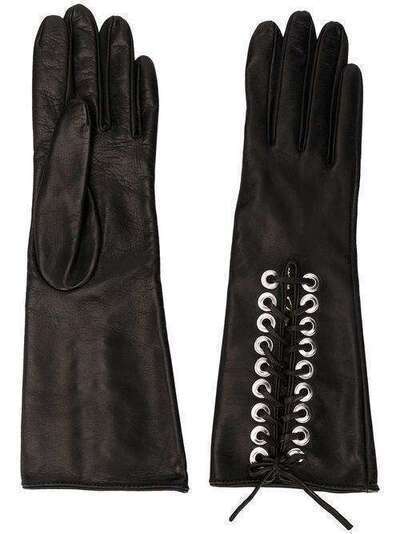 Manokhi перчатки с люверсами и шнуровкой AW20MANO173A395SHORTOVERSIZEDGLOVESWITHLACE
