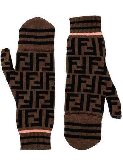 Fendi кашемировые перчатки с логотипом FXY565A3OV