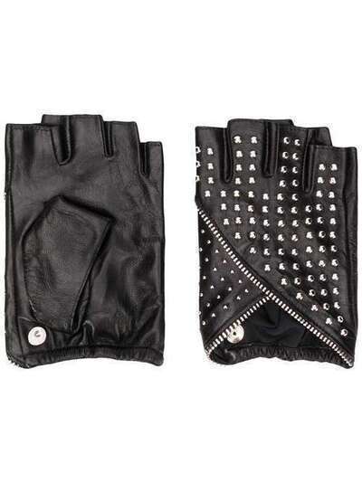 Karl Lagerfeld перчатки-митенки с заклепками 201W3608999