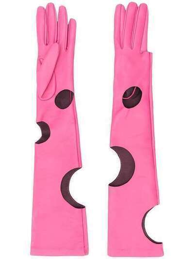 Manokhi длинные перчатки с вырезами AW20MANO211A330LONGCROPPEDGLOVESPINK