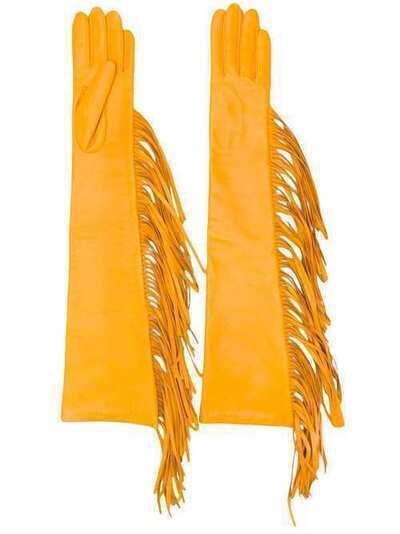 Manokhi длинные перчатки с бахромой MANO131YELLOWGLOVESA000