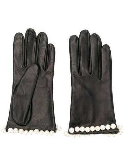 Manokhi pearl embellished gloves MANO161PEARLS