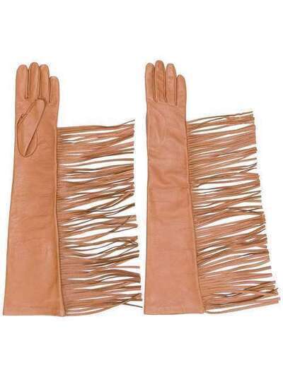 Manokhi перчатки с бахромой MANO131BROWNGLOVESA000