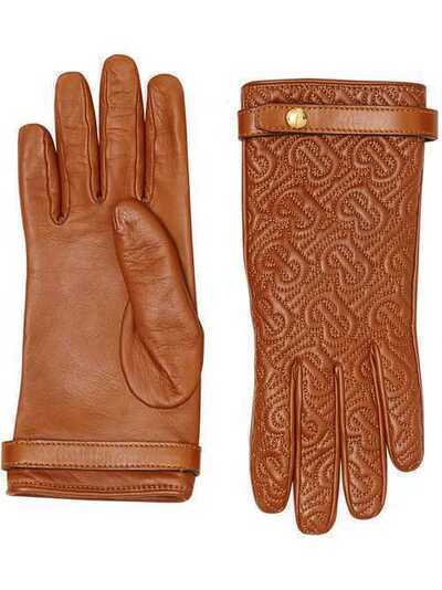 Burberry стеганые перчатки с монограммой 8024984