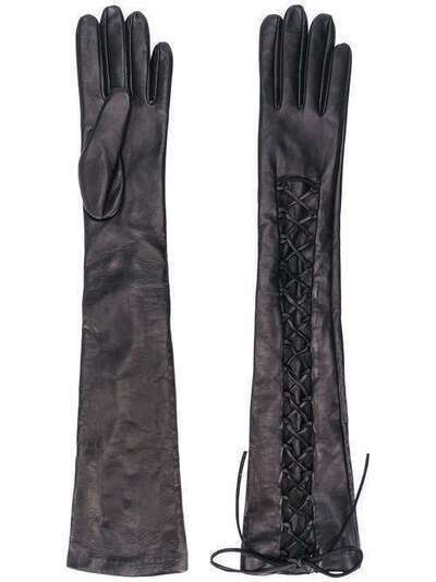 Manokhi длинные перчатки Mano AW20MANO211A396LONGLACEGLOVESBLACK