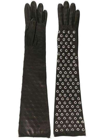 Manokhi длинные перчатки с заклепками AW20MANO211A204LONGGLOVESBLACKOCHETI