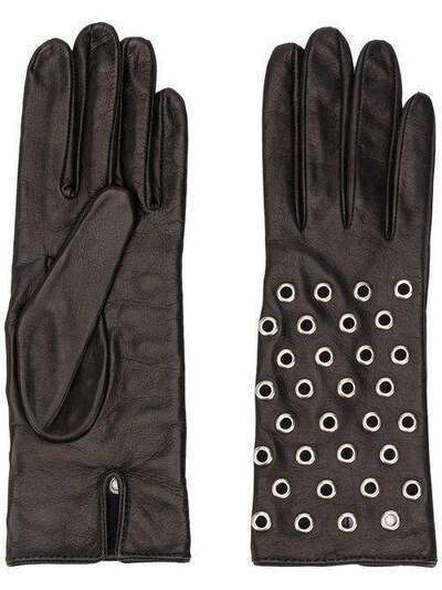 Manokhi фактурные перчатки с люверсами AW20MANO161A998MANUSISCURTEOCHETIBLACK