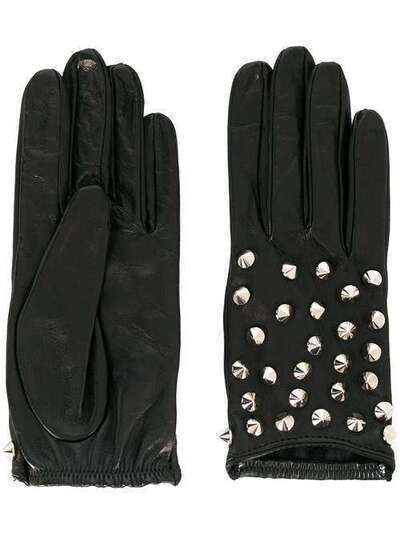 Manokhi перчатки с заклепками AW20MANO215A396SHORTGLOVESWITHSTUDS1BLACK