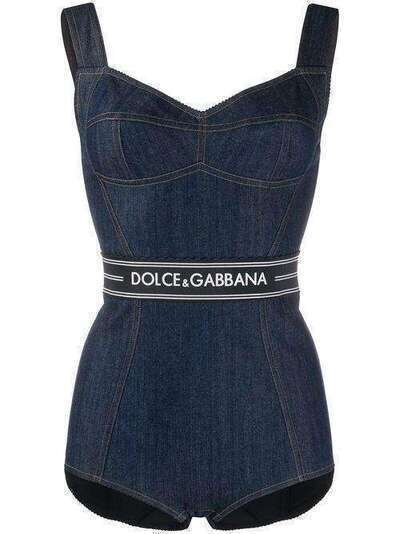 Dolce & Gabbana джинсовое боди с логотипом F7W97DG899T