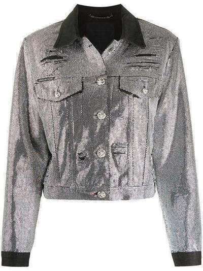 Philipp Plein джинсовая куртка с кристаллами P20CWDB0377PDE004N