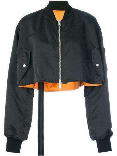 UNRAVEL PROJECT укороченная куртка-бомбер с вышитым черепом UWEA053E170110011088
