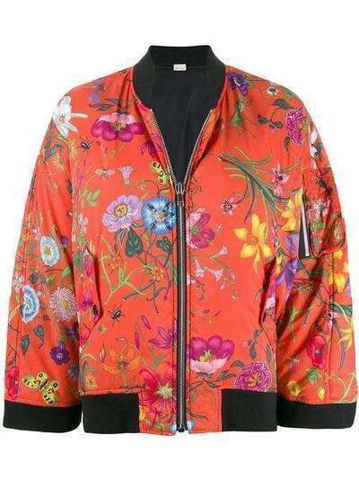 Gucci куртка-бомбер с цветочным принтом 569240Z4116