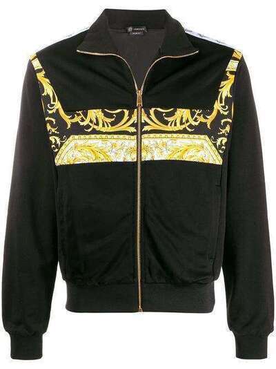 Versace куртка-бомбер с логотипом и принтом Barocco A85348A232536