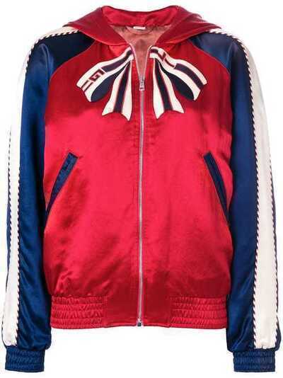 Gucci куртка-бомбер в стиле колор-блок с вышивкой 502764XR937