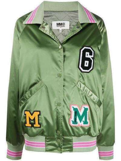 MM6 Maison Margiela атласная куртка с нашивками S52AM0136S52534