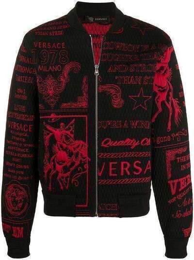 Versace куртка-бомбер с вышивкой A85432A232822