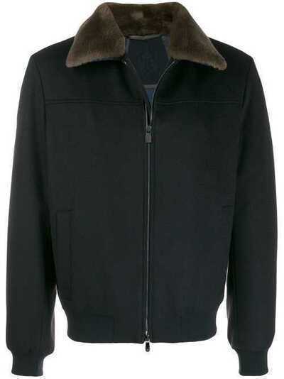 Corneliani куртка на молнии с меховым воротником 84L5T09820186