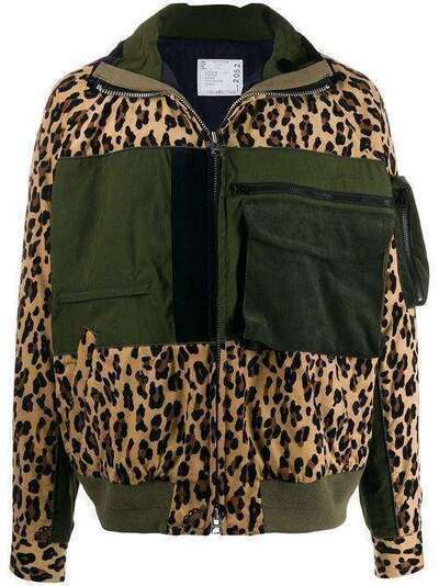Sacai куртка с леопардовым принтом 1902052M