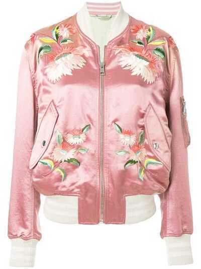 Gucci куртка-бомбер с цветочной вышивкой 491056XR975