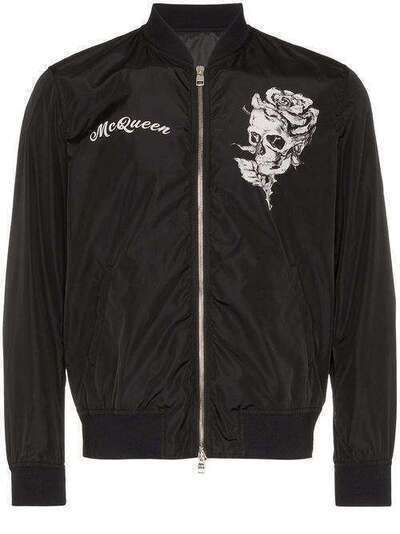 Alexander McQueen куртка-бомбер с принтом Skull и логотипом 567843QNR70