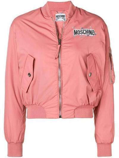 Moschino куртка-бомбер на молнии с логотипом A05255515