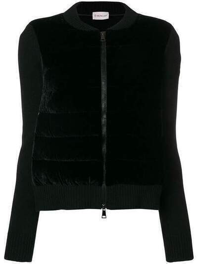 Moncler velvet front knitted jacket 9490800948AE