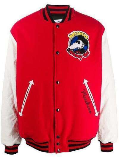 Moschino куртка-бомбер с нашивкой Mickey Rat A06792215