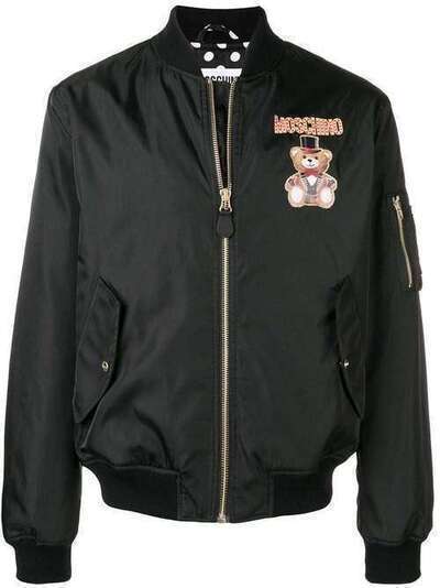 Moschino куртка-бомбер с принтом медведя V06010215