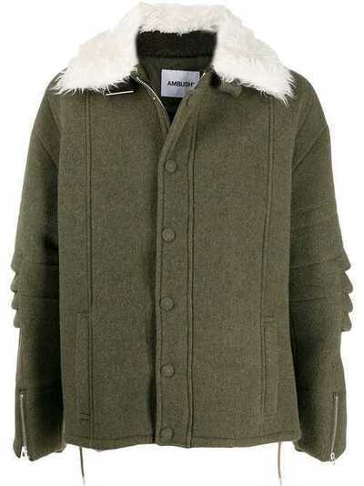 AMBUSH пальто с фактурным воротником 12111789
