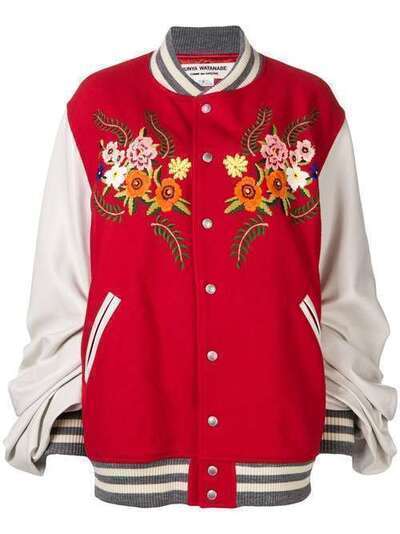 Junya Watanabe куртка-бомбер JUNYA WATANABE COMME DES GARÇONS с цветочной вышивкой JBJ028W18