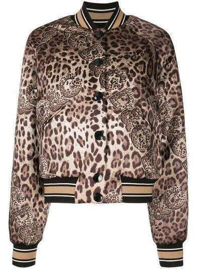 Dolce & Gabbana бомбер с леопардовым принтом I9437WG7WEM