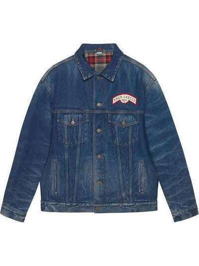 Gucci джинсовая куртка в стиле оверсайз с нашивками 475024XDAAT