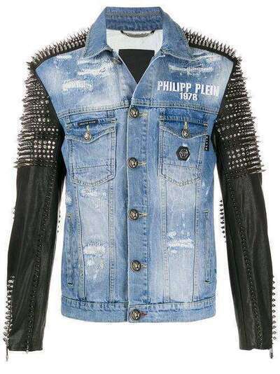 Philipp Plein джинсовая куртка с заклепками S20CMDB0256PDE004N