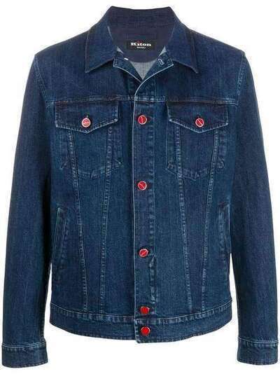 Kiton джинсовая куртка с вышитым логотипом UW0672AV07S6601