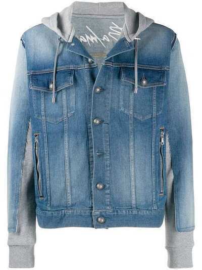 Balmain джинсовая куртка с капюшоном SH18205Z181