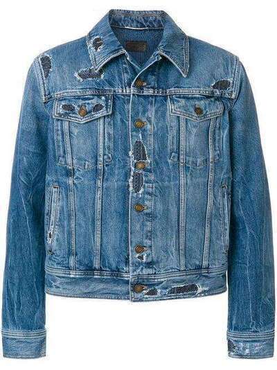 Saint Laurent джинсовая куртка с эффектом потертости 500729YE883