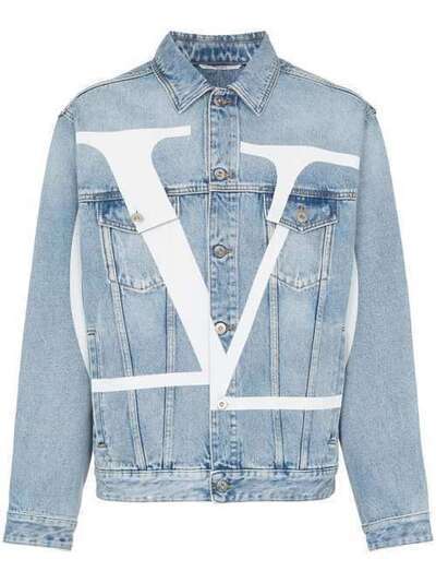 Valentino джинсовая куртка с большим логотипом TV3DC00KKHL