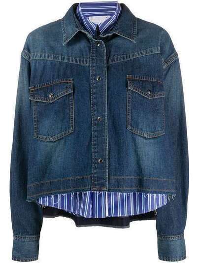 Sacai многослойная джинсовая куртка 2004932