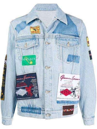 Versace джинсовая куртка с нашивками Rodeo A84802A232789