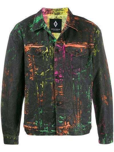 MARCELO BURLON COUNTY OF MILAN джинсовая куртка с эффектом разбрызганной краски CMYE017F19C370921088