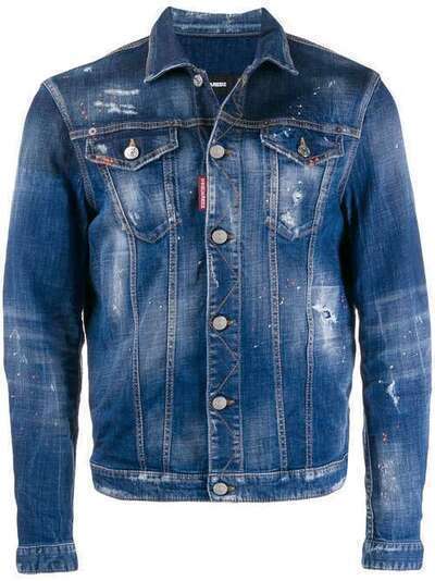 Dsquared2 джинсовая куртка с эффектом разбрызганной краски S74AM1027S30342