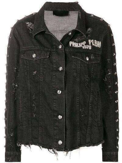 Philipp Plein джинсовая куртка с рваными деталями S19CWDB0256PDE004N