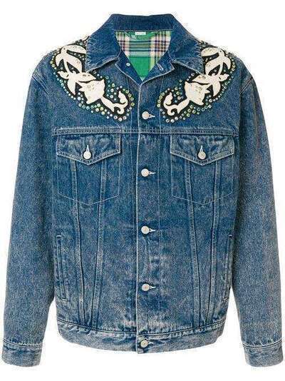 Gucci джинсовая куртка с цветочной аппликацией 519928XRA75
