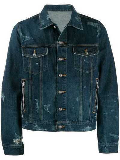 Balmain джинсовая куртка с эффектом потертости SH18221Z203