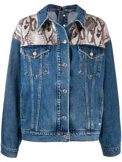 MSGM джинсовая куртка со змеиным принтом 2741MDH42LY195783