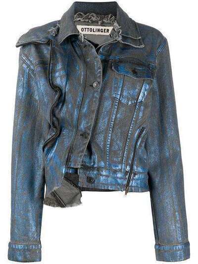 Ottolinger джинсовая куртка асимметричного кроя с двойным воротником JA02M