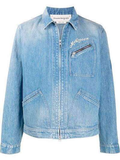 Alexander McQueen джинсовая куртка на молнии 599994QOY16
